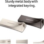 Samsung BAR Plus USB Flash Drive Type-A 64GB 200MB/s Read 30MB/s Write Durable USB 3.1 Memory Stick with Key Ring Titanium Grey MUF-64BE4/CN
