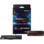 SAMSUNG 990 PRO M.2 2280 4TB PCI-Express Gen 4.0 x4, NVMe 2.0 V7 V-NAND 3bit MLC Internal Solid State Drive (SSD) MZ-V9P4T0CW. W/Heatsink