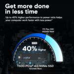 Crucial T500 500GB Gen4 NVMe M.2 Internal Gaming SSD, Up to 7200MB/s, laptop & desktop Compatible + 1mo Adobe CC All Apps - CT500T500SSD8