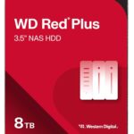 Western Digital 8TB WD Red Plus NAS Internal Hard Drive HDD - 5640 RPM, SATA 6 Gb/s, CMR, 256 MB Cache, 3.5" - WD80EFPX