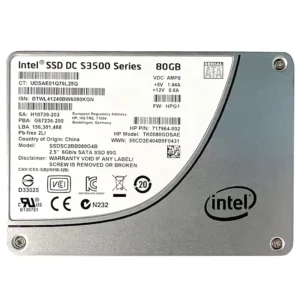 20240516172404.webp Intel / HP DC S3500 Series 80GB SATA 6Gb/s 2.5-inch Value Endurance Solid State Drive