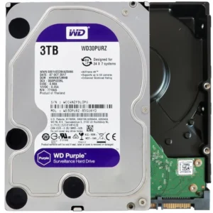 5cbfz6kdv60hpnss3c5b.webp WD Purple 3TB Surveillance Hard Disk Drive - 5400 RPM Class SATA 6Gb/s 64MB Cache 3.5 Inch WD30PURZ