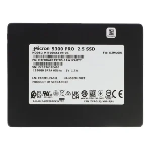 AFYUD2405090K7RA27E.webp SSD Micron 5300 MAX 1.92TB SATA 2.5" MTFDDAK1T9TDT-1AW1ZABYY (DWPD 5)