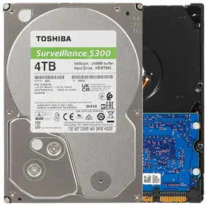 HDWT840UZSVA.webp Toshiba 4TB S300 Surveillance HDD - 3.5 SATA Internal Hard Drive Supports up to 64 HD cameras at a 180TB/Year workload (HDWT840UZSVA)