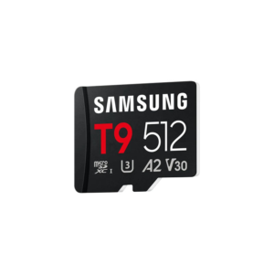 samsung-micro-sdxc-t9-512gb-v30-mb-mh512tww_20260612.webp Samsung T9 microSD Card microSDXC UHS-I 512GB MB-MH512T/WW Read Speed Up to 200MB/s Write Speed Up to 130MB/s